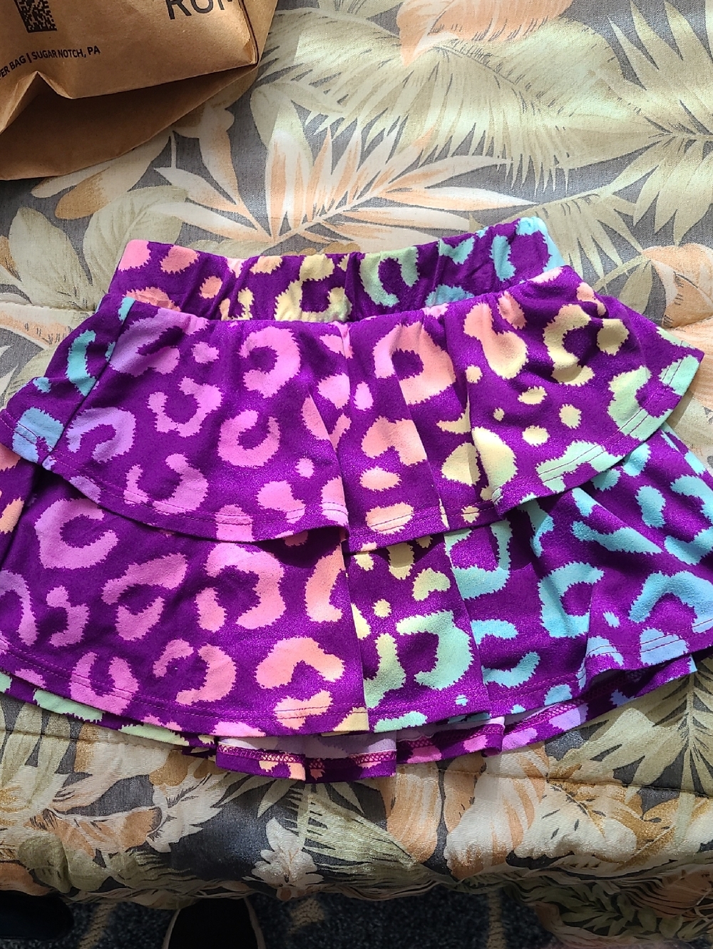 Girls' Purple Multi-Color Tiered Skirt